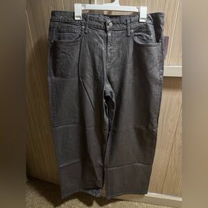 Silver Sparkle Straight-Leg Jeans